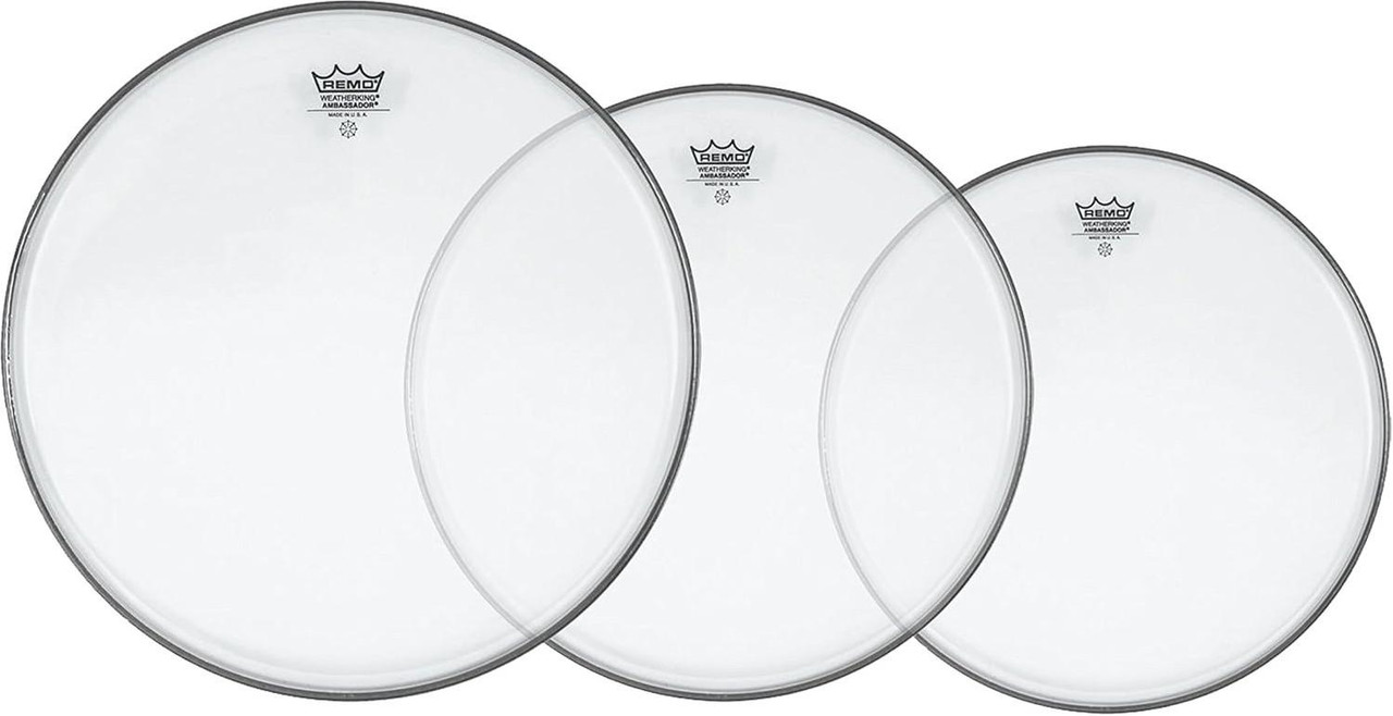 Remo Ambassador Tom Pack 12"/13"/16" Clear Drum Skins Remo Ambassador Tom Pack 12"/13"/16" Clear Drum Skins