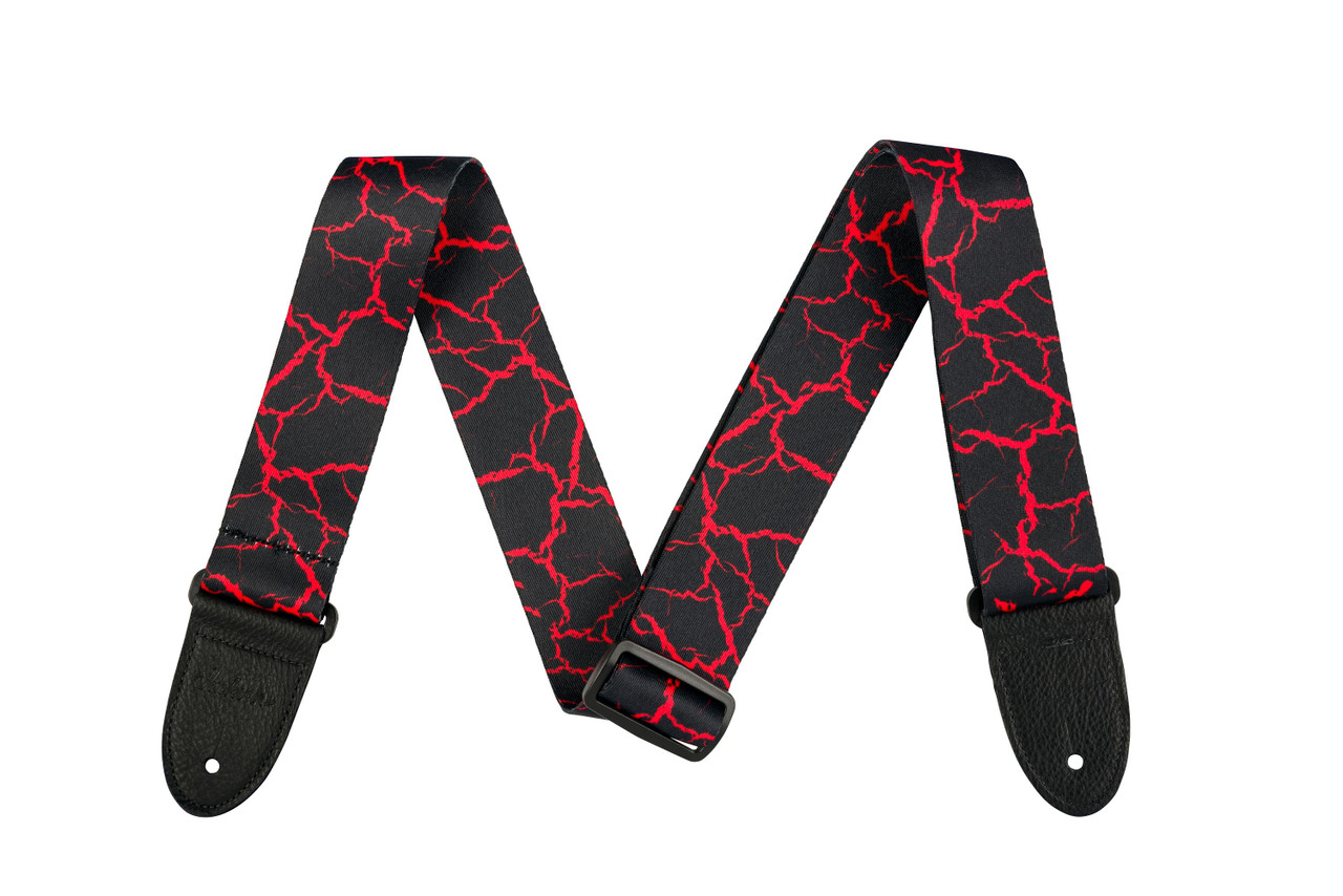 Jackson Red Crackle Polyester Guitar Strap Jackson Red Crackle Polyester Guitar Strap