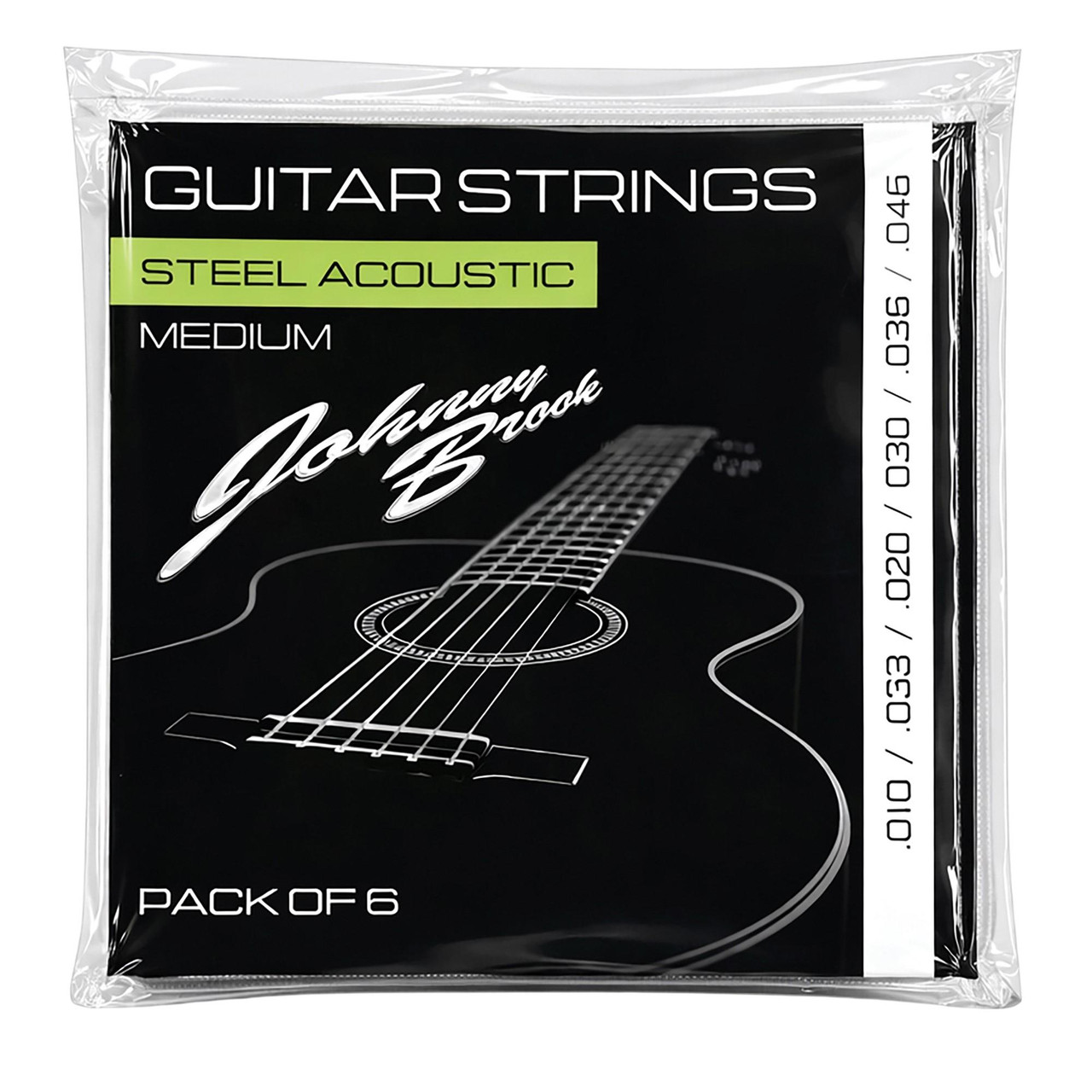 Johnny Brook Steel Medium Gauge Acoustic Guitar Strings Set - 10-46
