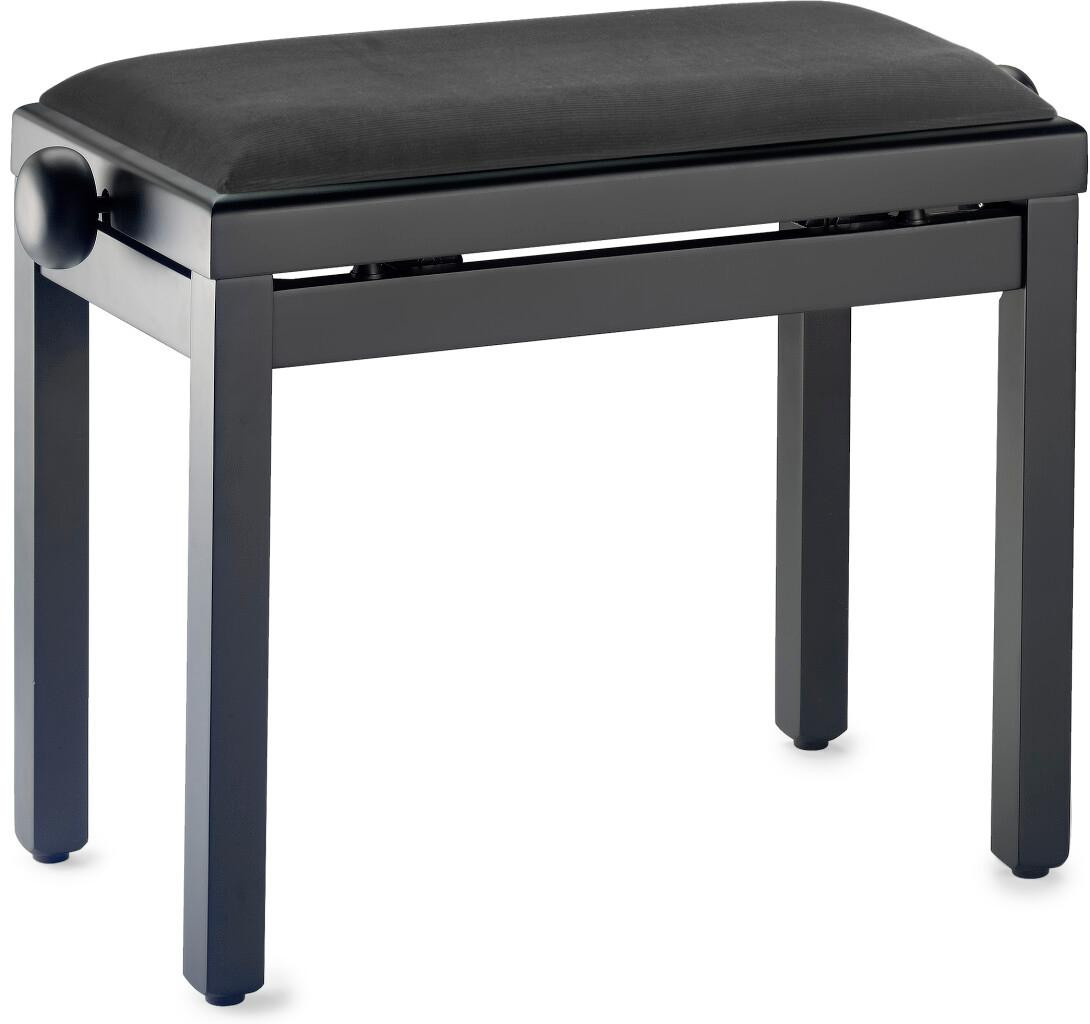 B Stock : Stagg Rise & Fall Matt Black Piano Bench with Black Ribbed Velvet Top - 003 B Stock : Stagg Rise & Fall Matt Black Piano Bench with Black Ribbed Velvet Top - 003