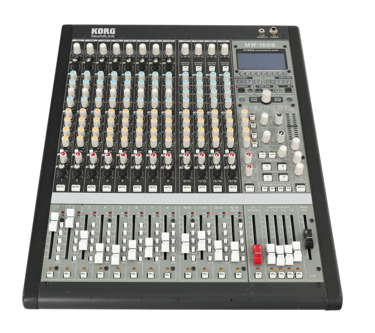 Second Hand Korg MW1608 SoundLink Hybrid Analog/Digital Mixer #778 Second Hand Korg MW1608 SoundLink Hybrid Analog/Digital Mixer #778
