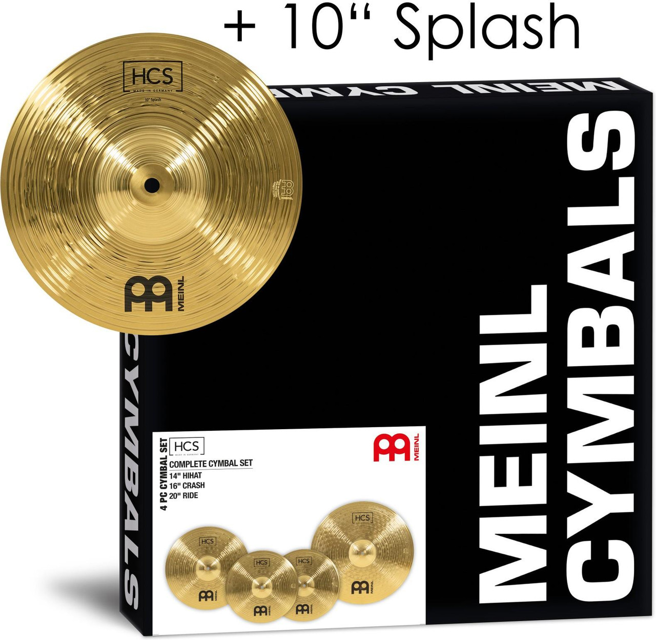 Meinl HCS Cymbal Set 14" Hi-hats, 16" Crash & 20" Ride + 10" Splash Meinl HCS Cymbal Set 14" Hi-hats, 16" Crash & 20" Ride + 10" Splash
