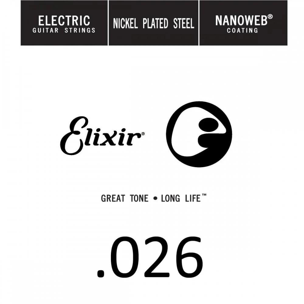 Elixir Nanoweb Nickel Wound .026" Electric Guitar Single String Elixir Nanoweb Nickel Wound .026" Electric Guitar Single String