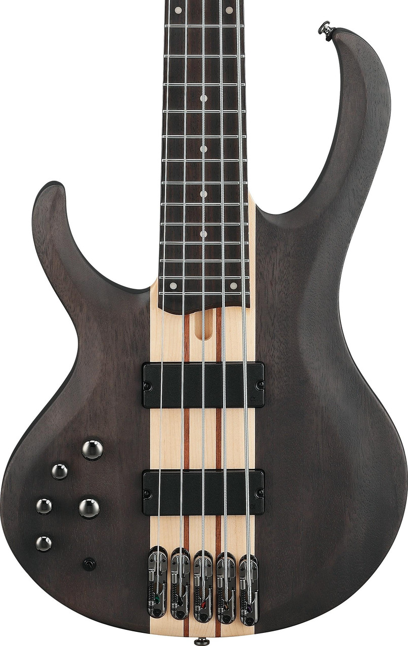 Ibanez BTB605L Left Handed 5 String Bass Guitar in Trans Gray flat Ibanez BTB605L Left Handed 5 String Bass Guitar in Trans Gray flat