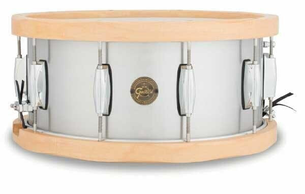 Gretsch Gold Series 14x6.5 Aluminium Snare Drum with Wood Hoops Gretsch Gold Series 14x6.5 Aluminium Snare Drum with Wood Hoops