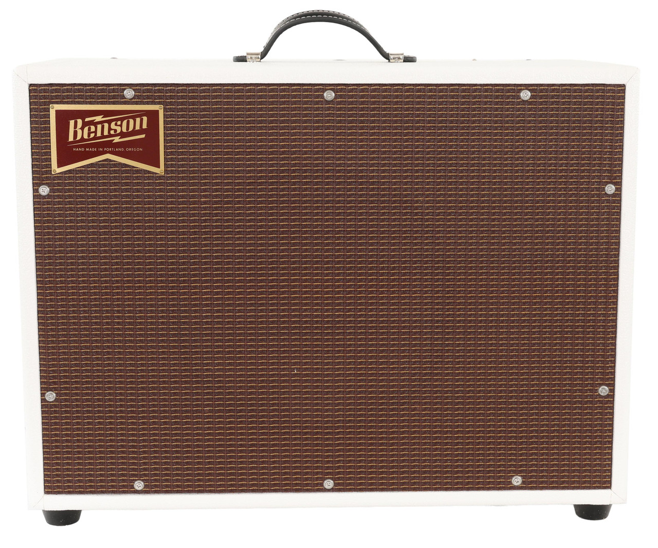 B Stock : Benson Monarch 15w 1x12" Combo in White with Oxblood Grille - 001 B Stock : Benson Monarch 15w 1x12" Combo in White with Oxblood Grille - 001