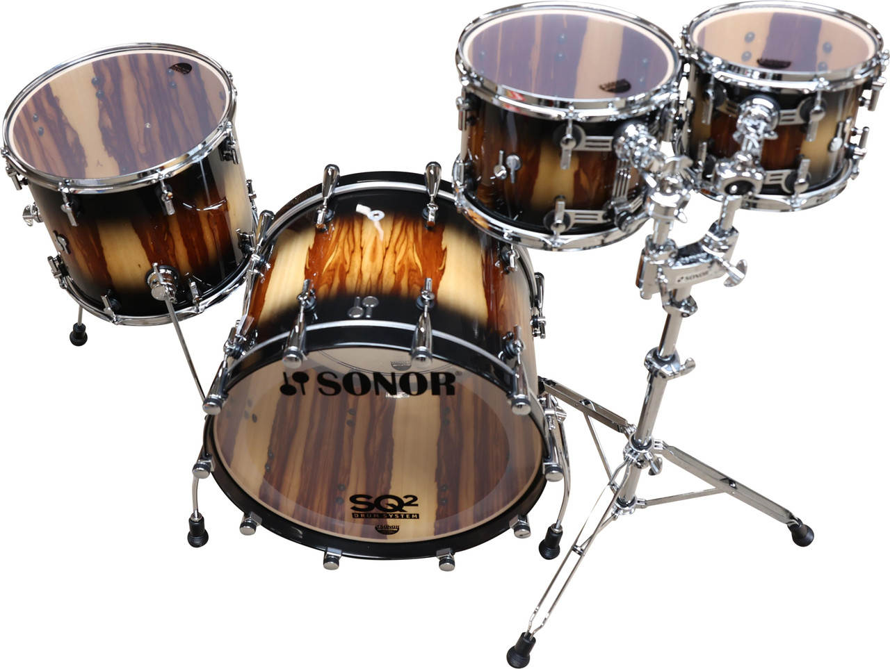 Sonor SQ2 22x15, 10x8, 12x9, 16x14 Black Burst over African Marble