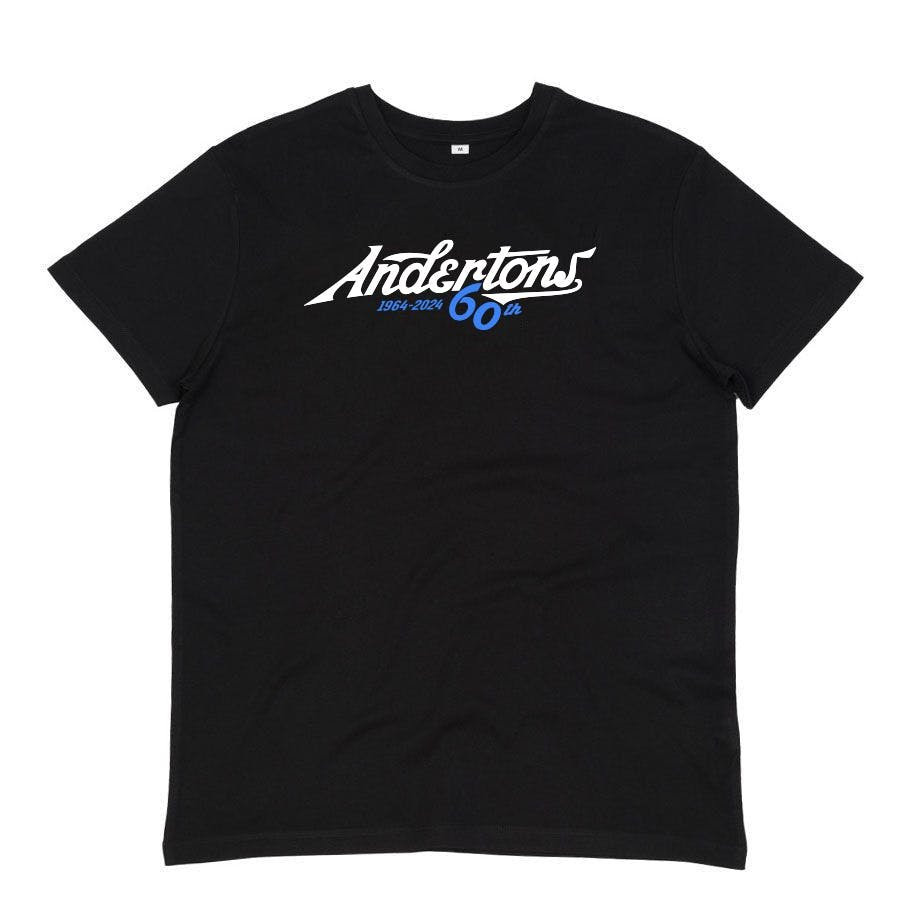Andertons 60th Anniversary Logo T Shirt in Black - Small