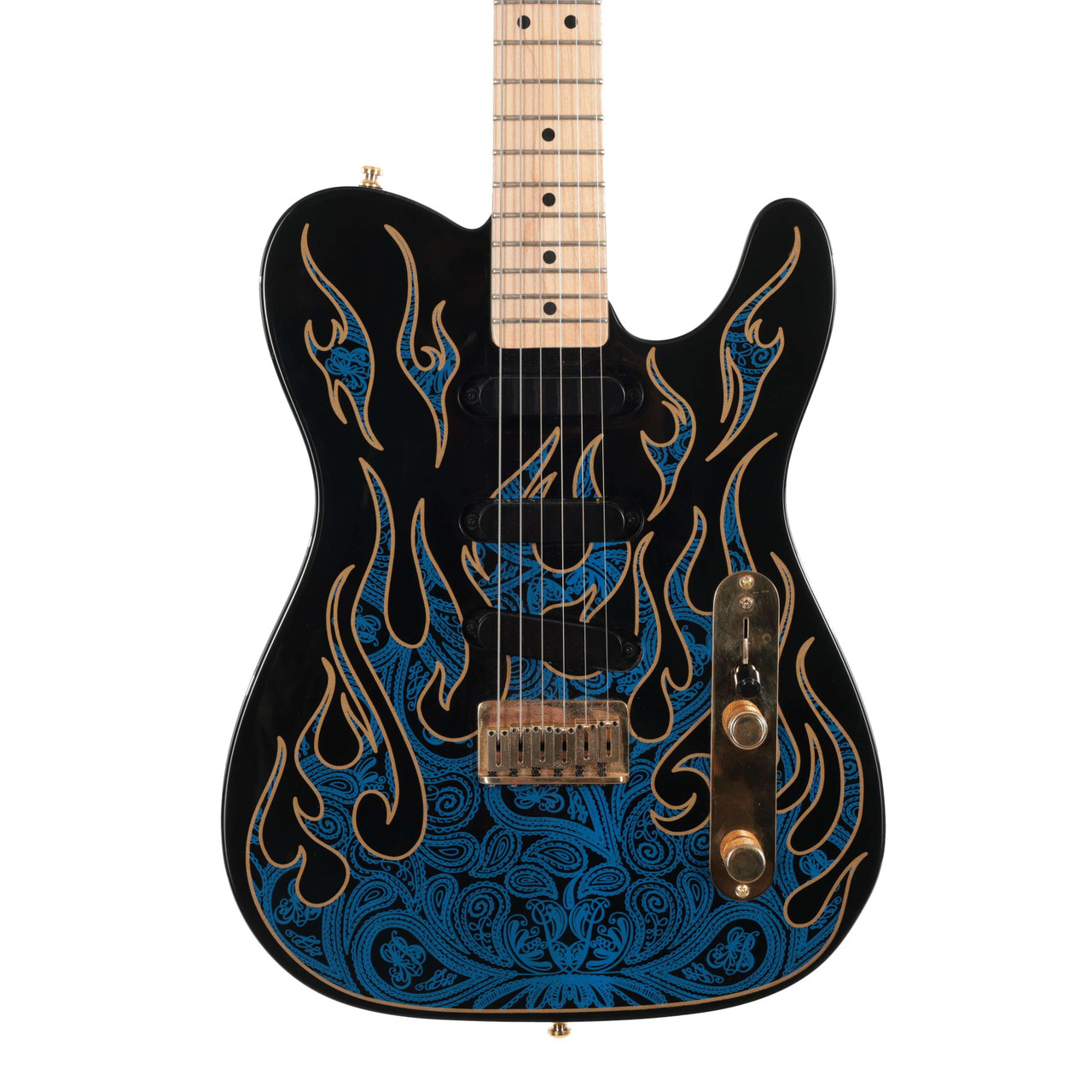 Second Hand Fender USA James Burton Telecaster Electric Guitar In Blue Flame #637 Second Hand Fender USA James Burton Telecaster Electric Guitar In Blue Flame #637