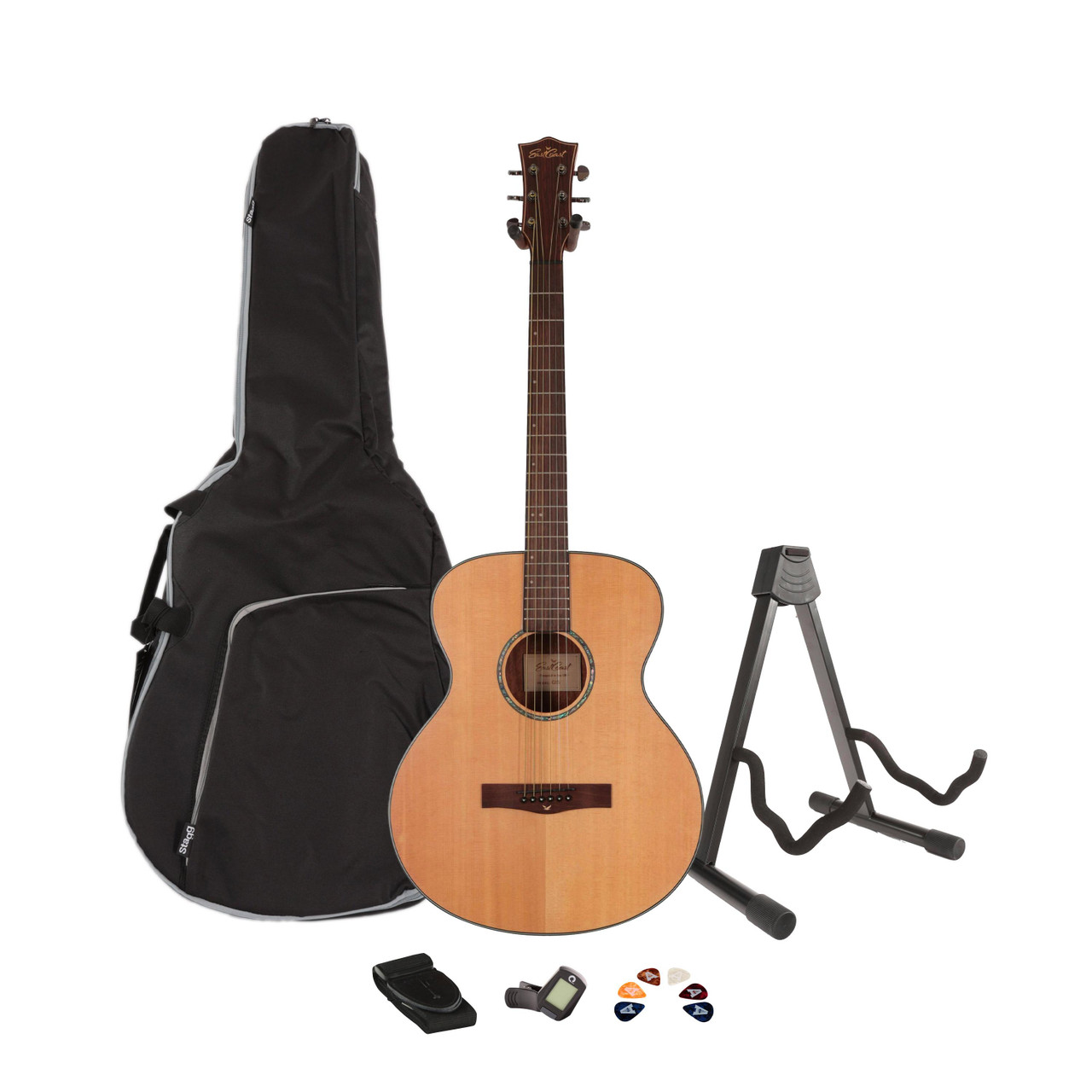 Eastcoast G1S Grand Auditorium Acoustic Guitar in Satin Natural Starter Pack Eastcoast G1S Grand Auditorium Acoustic Guitar in Satin Natural Starter Pack