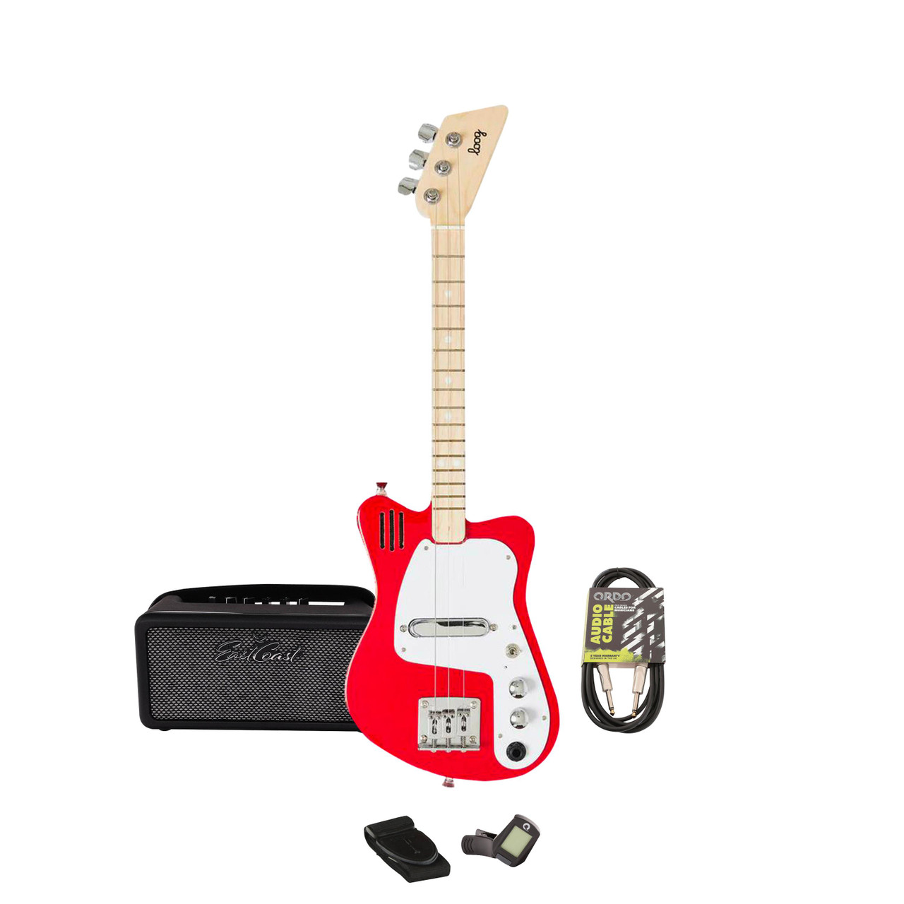 Loog Mini Electric Guitar Starter Pack in Red