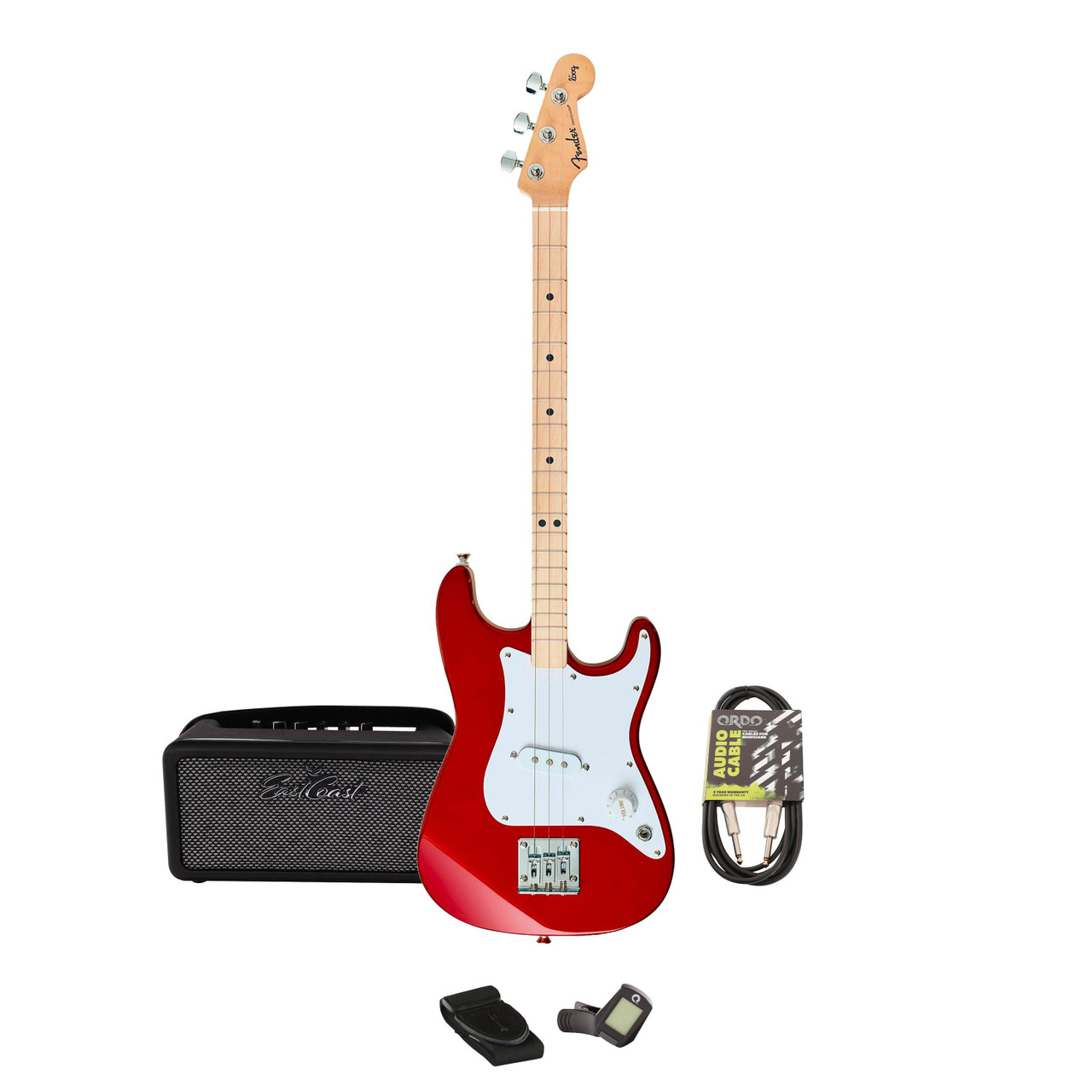 Loog X Fender Stratocaster Electric Guitar in Candy Apple Red Starter Pack Loog X Fender Stratocaster Electric Guitar in Candy Apple Red Starter Pack