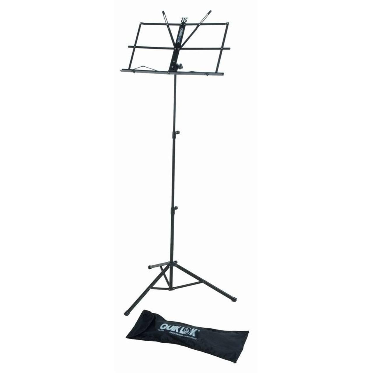 Quiklok MS334 Lightweight Portable Sheet Music Stand with Nylon Carrying Bag in black Quiklok MS334 Lightweight Portable Sheet Music Stand with Nylon Carrying Bag in black