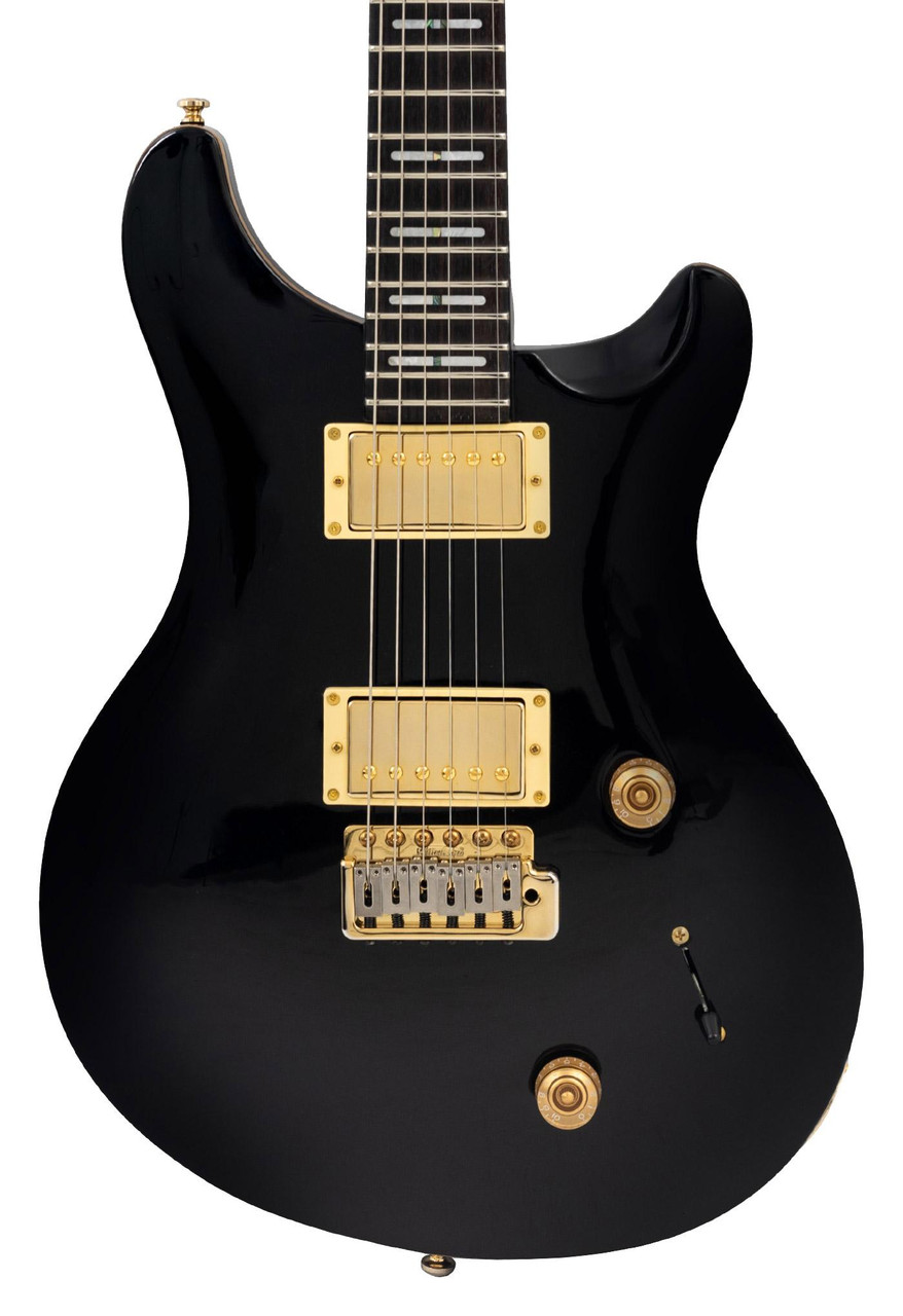 B Stock : Sire Larry Carlton Q7 Gold Hardware Electric Guitar in Black - 001 B Stock : Sire Larry Carlton Q7 Gold Hardware Electric Guitar in Black - 001
