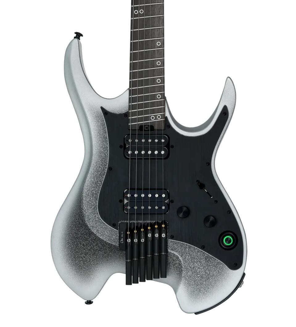 Mooer GTRS W1000 Headless Intelligent Guitar in Silver Shadow Burst