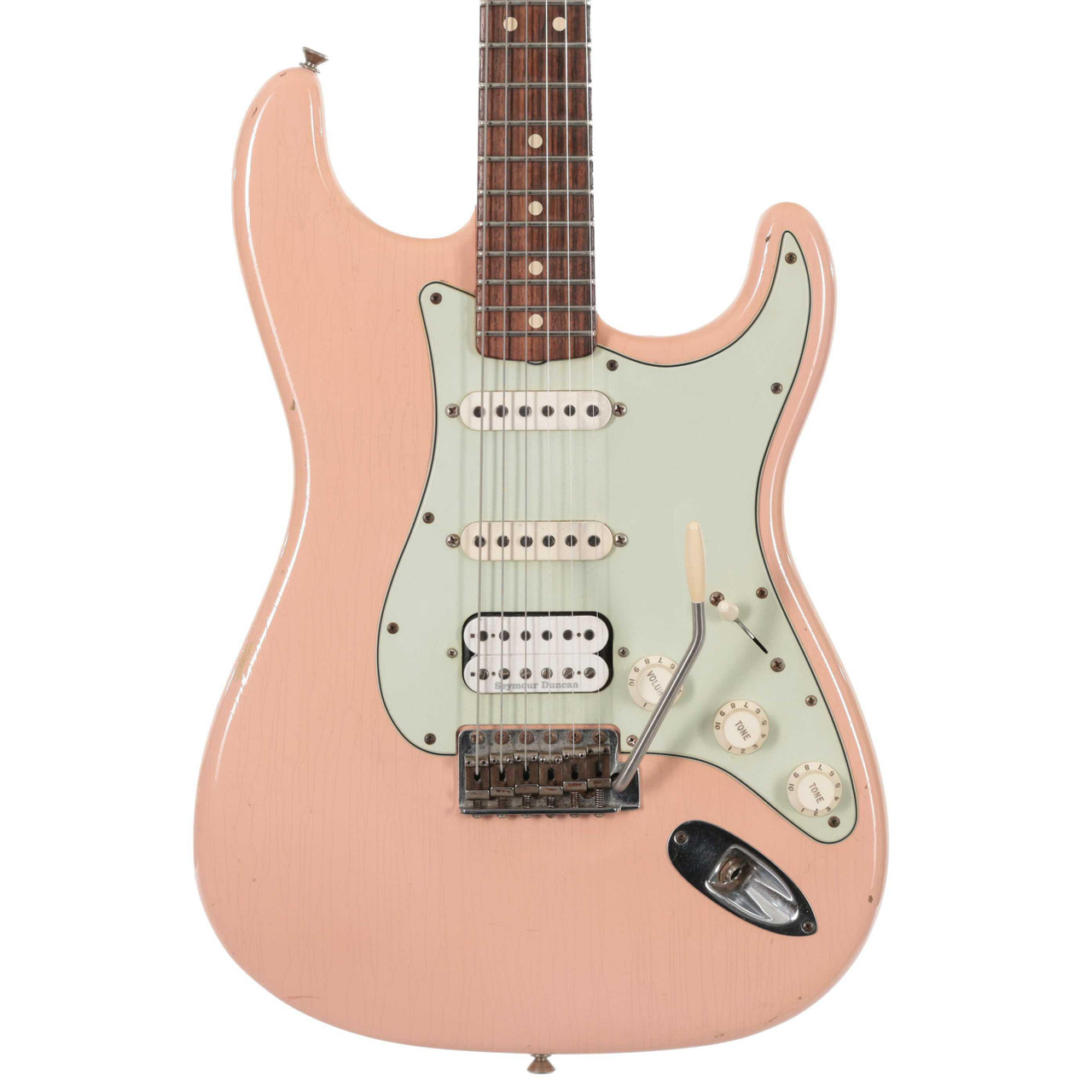 Second Hand Fender Custom Shop Strat Relic HSS In Shell Pink #024 Second Hand Fender Custom Shop Strat Relic HSS In Shell Pink #024