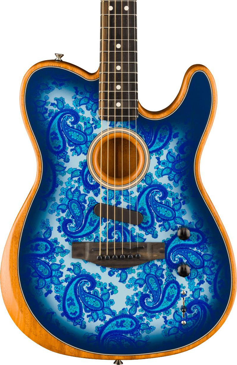 Fender Limited Edition American Acoustasonic Telecaster Paisley Fingerboard in Blue Ebony