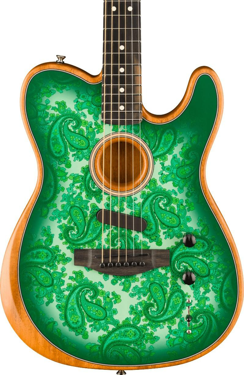 Fender Limited Edition American Acoustasonic Telecaster in Green Paisley Fender Limited Edition American Acoustasonic Telecaster in Green Paisley