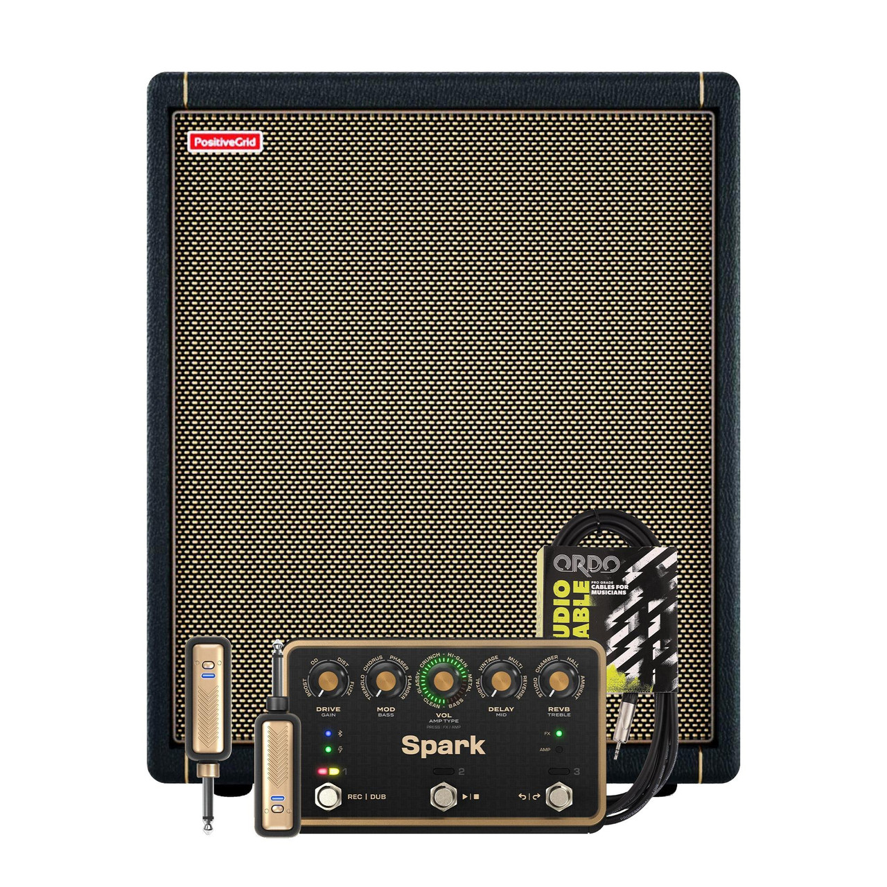 Positive Grid Spark Pedal Gig Bundle With Link Wireless System & Spark CAB Positive Grid Spark Pedal Gig Bundle With Link Wireless System & Spark CAB