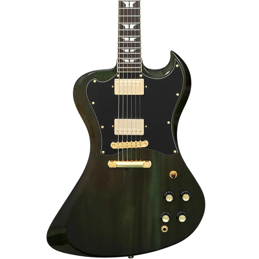 Woodrite Revelator Electric Guitar in Transparent Emerald Green Woodrite Revelator Electric Guitar in Transparent Emerald Green