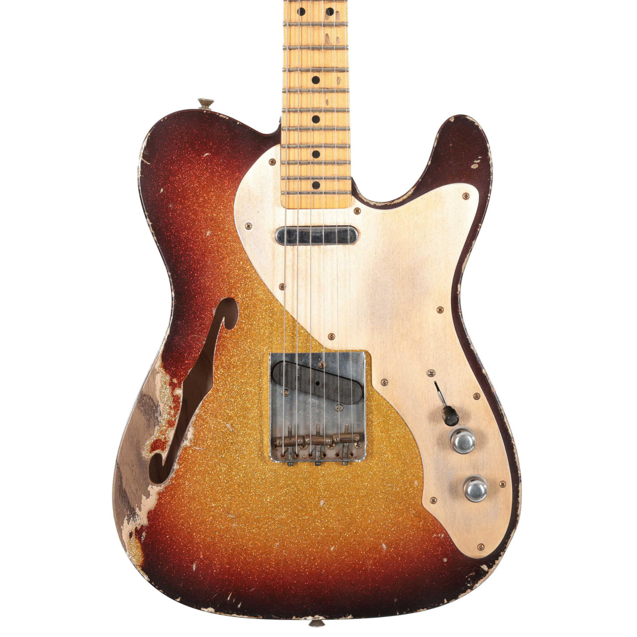 Second Hand Fender Masterbuilt Thinline Tele Sparkle 3TS Relic #651 Second Hand Fender Masterbuilt Thinline Tele Sparkle 3TS Relic #651
