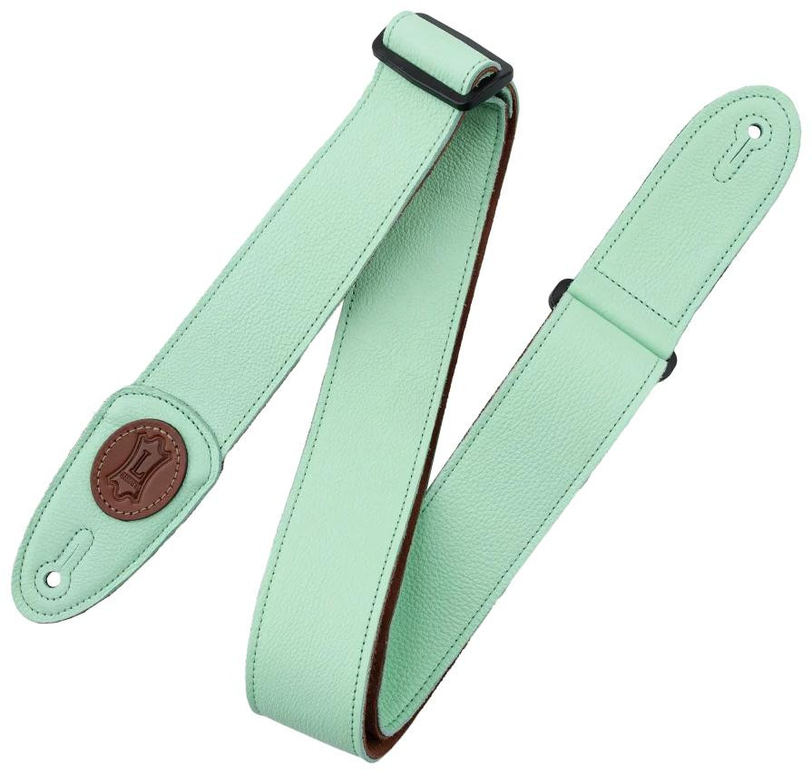 Levys Signature Tri Glide Garment Leather Aqua Green w Suede Back Guitar Strap