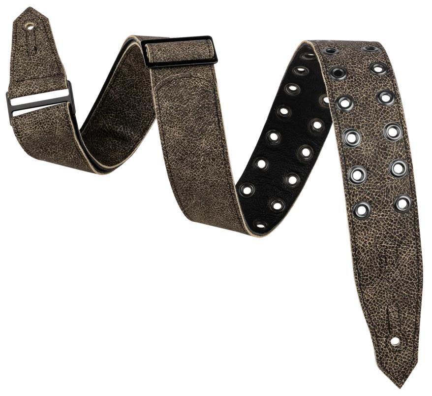 Levys Rebel Premium Garment Leather Distressed w Black Eyelets Guitar Strap Levys Rebel Premium Garment Leather Distressed w Black Eyelets Guitar Strap