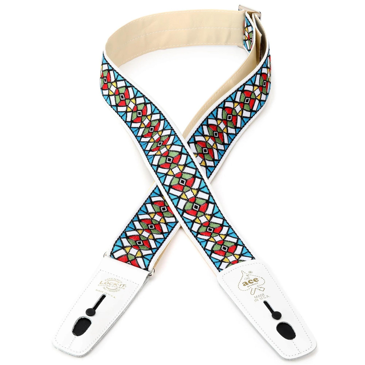 Lock-It Straps Vintage Series Stained Glass Guitar Strap Lock-It Straps Vintage Series Stained Glass Guitar Strap