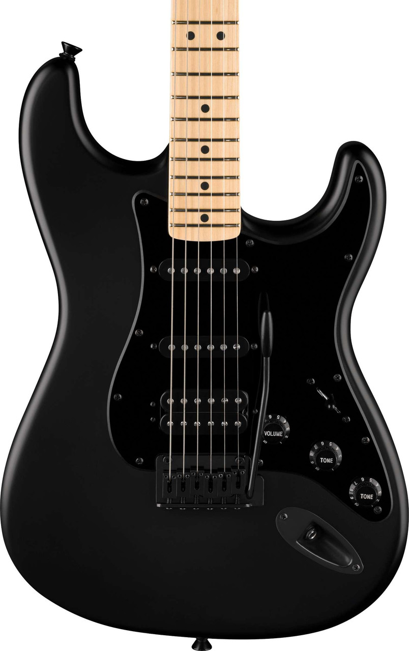 Fender Limited Edition Standard Blackout Stratocaster HSS Electric Guitar in Satin Black