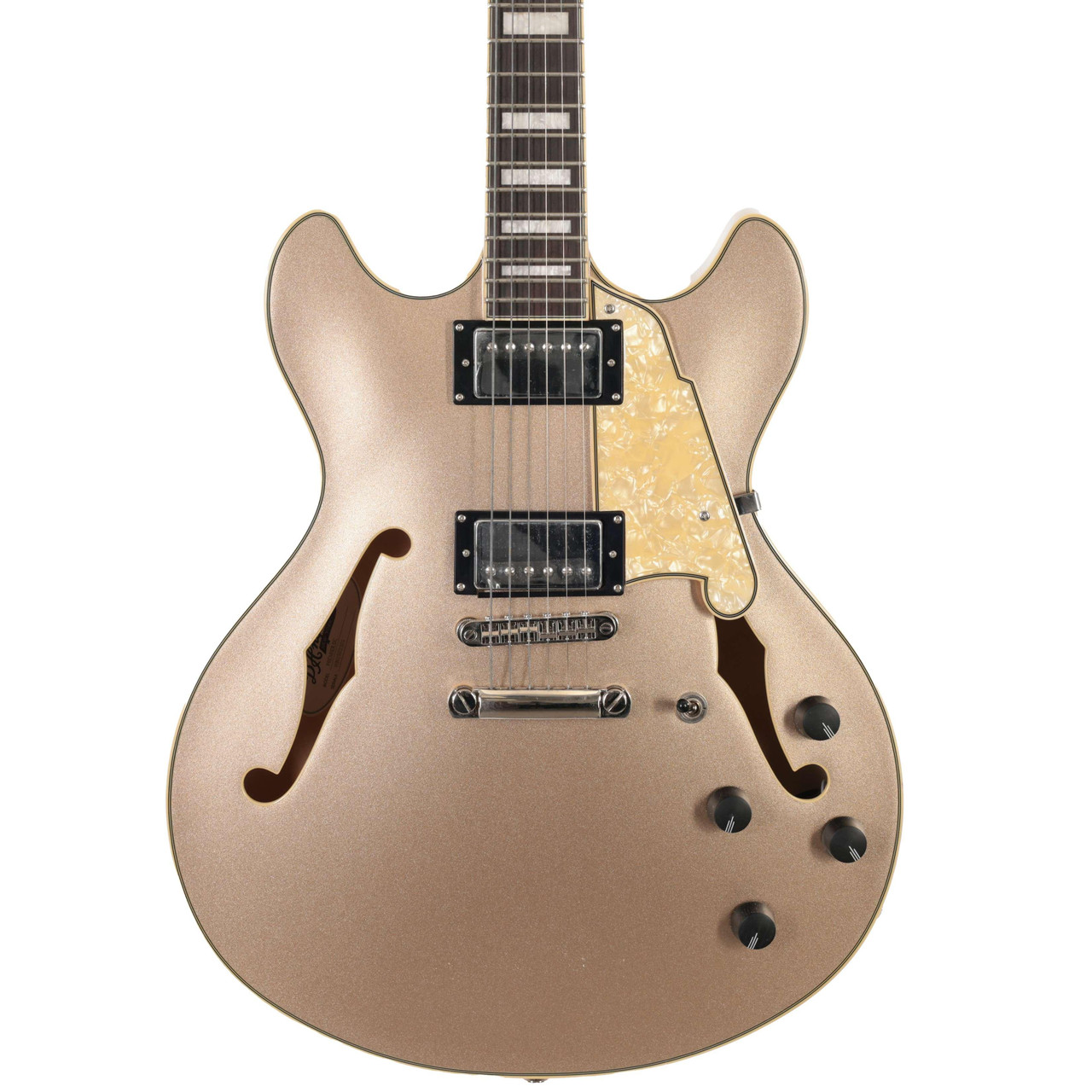 B Stock : D’Angelico Premier DC Semi-Hollow Electric Guitar in Desert Gold - 001
