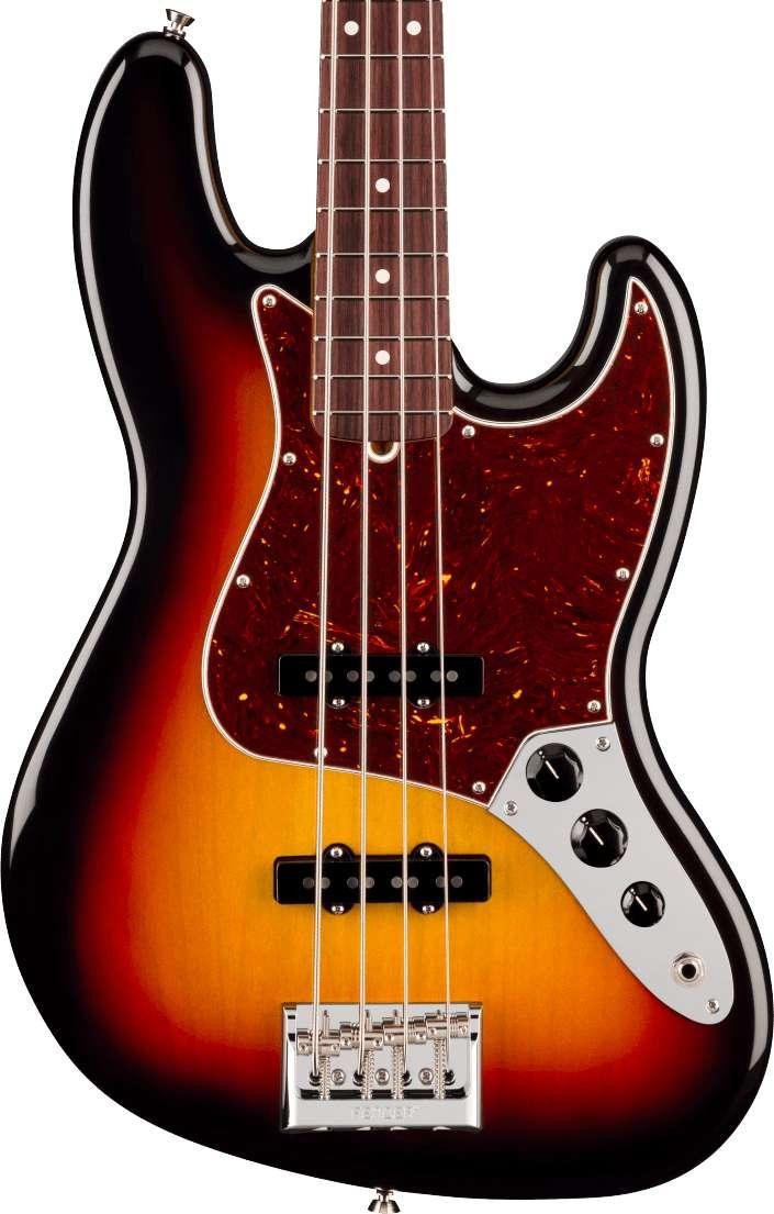 Fender American Professional Jazz Bass Guitar in 3-Colour Sunburst, Rosewood Fingerboard