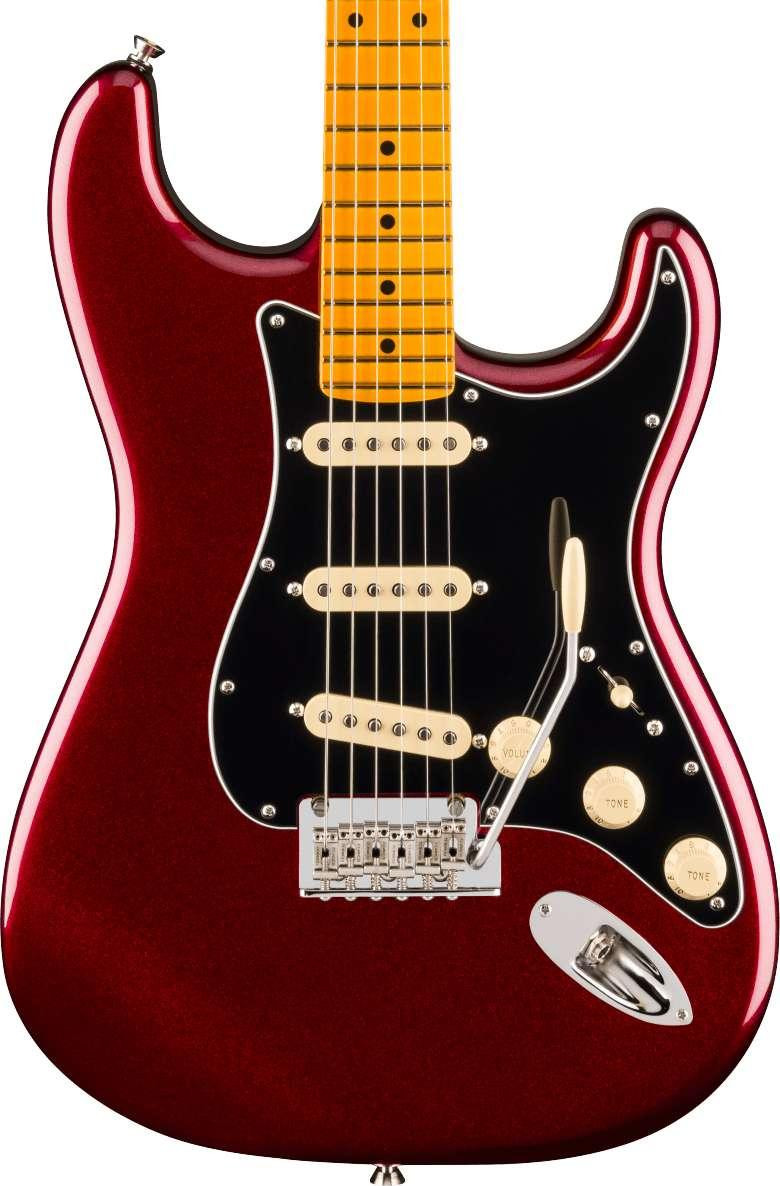 Fender American Professional Stratocaster Electric Guitar in Oxblood, Maple Fingerboard