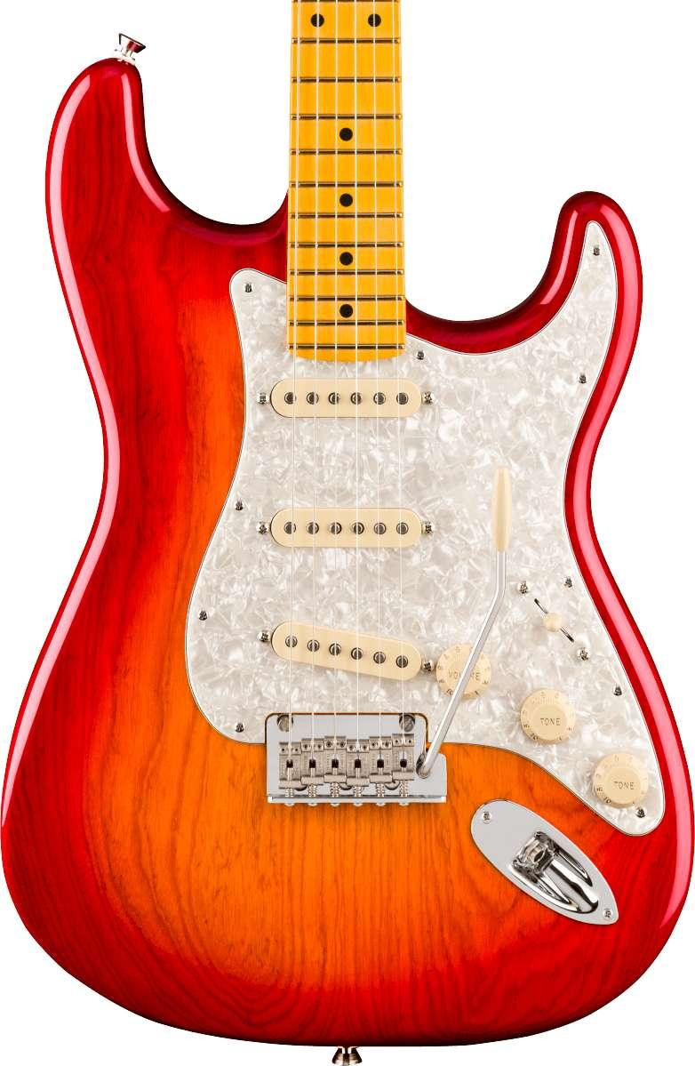 Fender American Professional Stratocaster Electric Guitar in Aged Cherry Burst, Maple Fingerboard