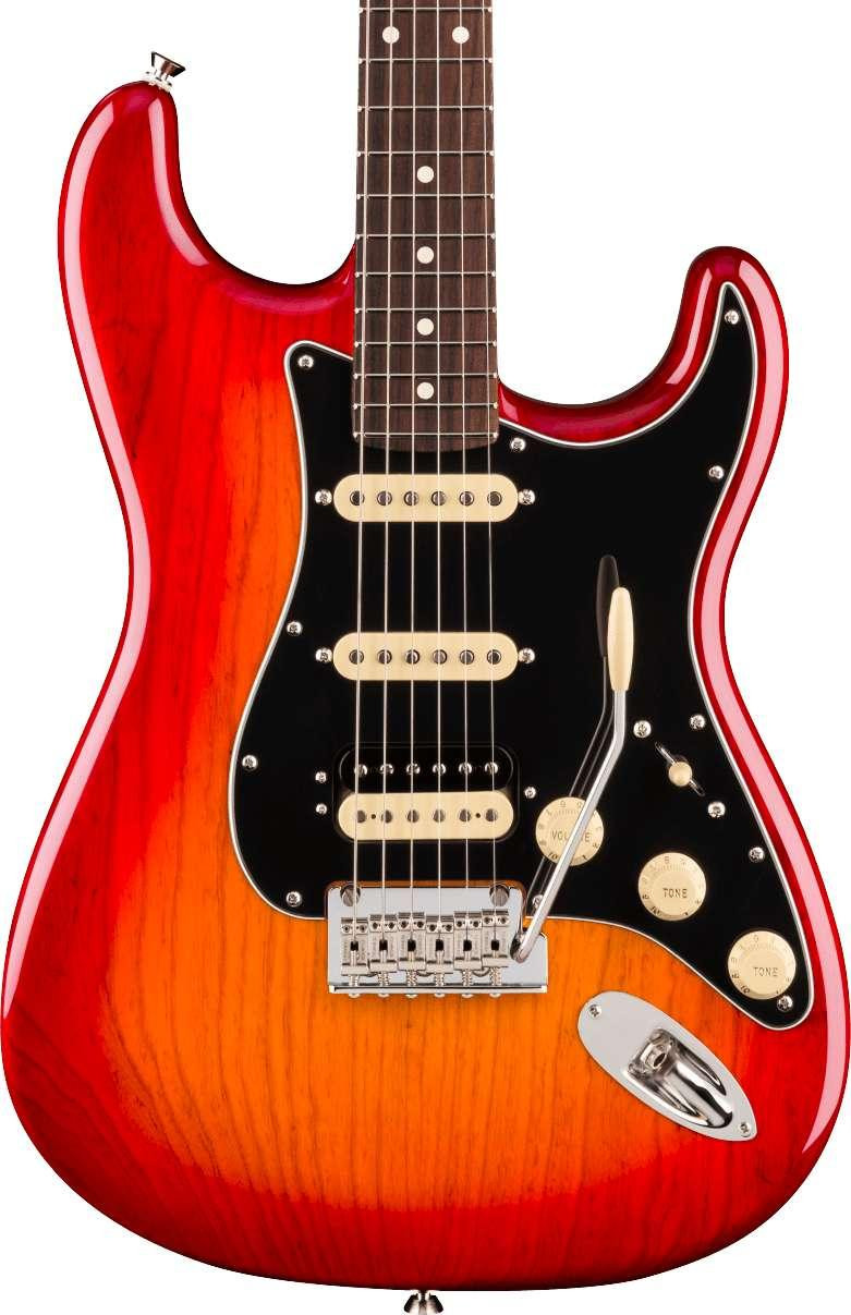 Fender American Professional Stratocaster HSS Electric Guitar in Aged Cherry Burst, Rosewood Fingerboard