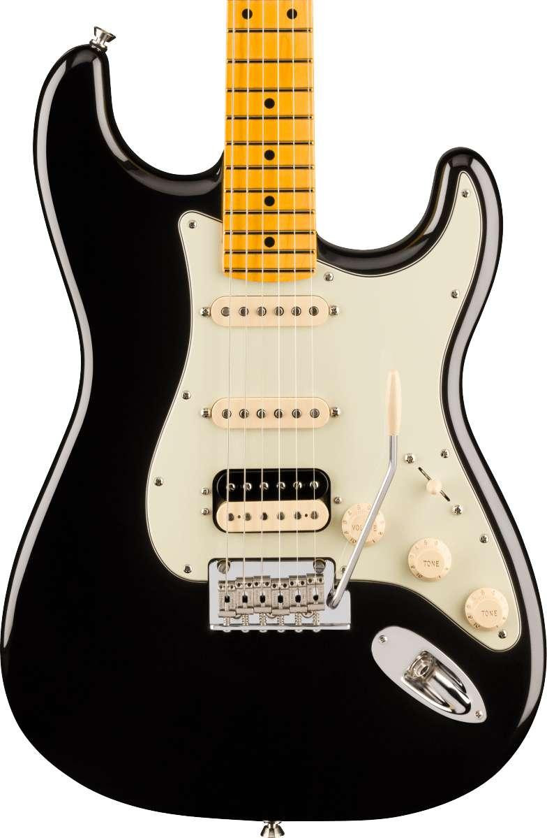Fender American Professional Stratocaster HSS Electric Guitar in Black, Maple Fingerboard