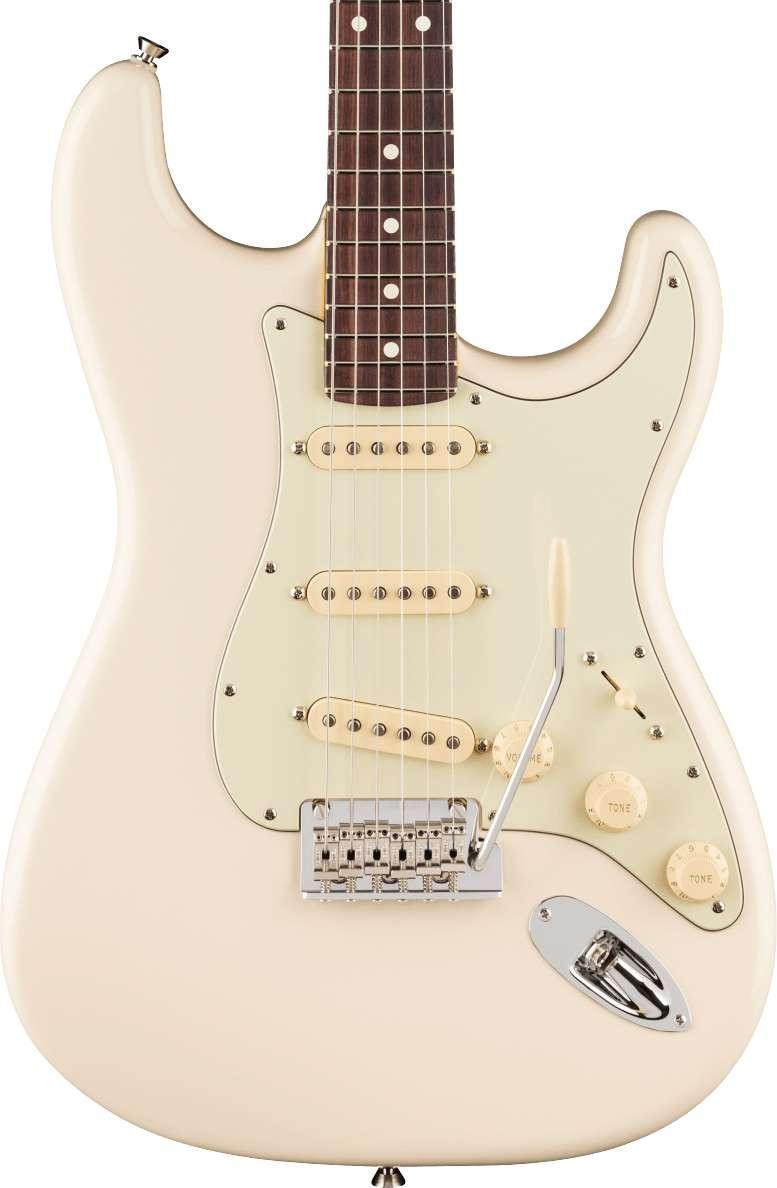 Fender American Professional Stratocaster Electric Guitar in Olympic White, Rosewood Fingerboard