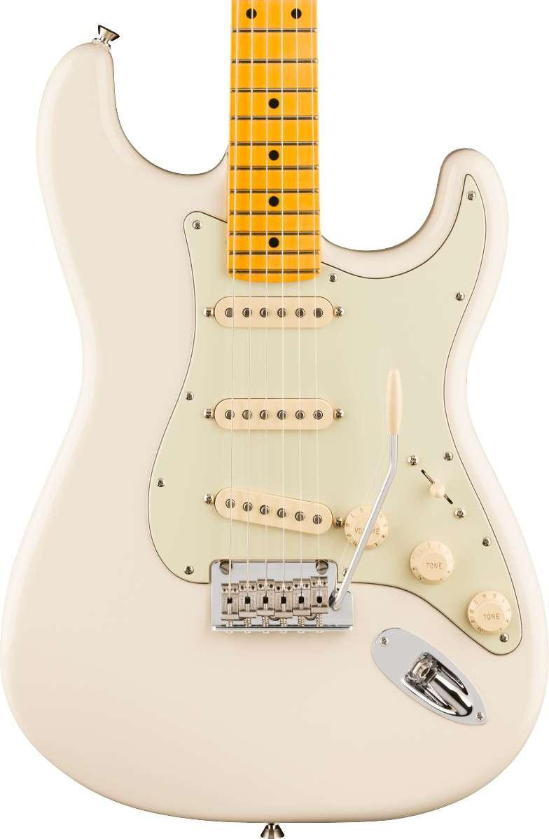 Fender American Professional Stratocaster Electric Guitar in Olympic White, Maple Fingerboard