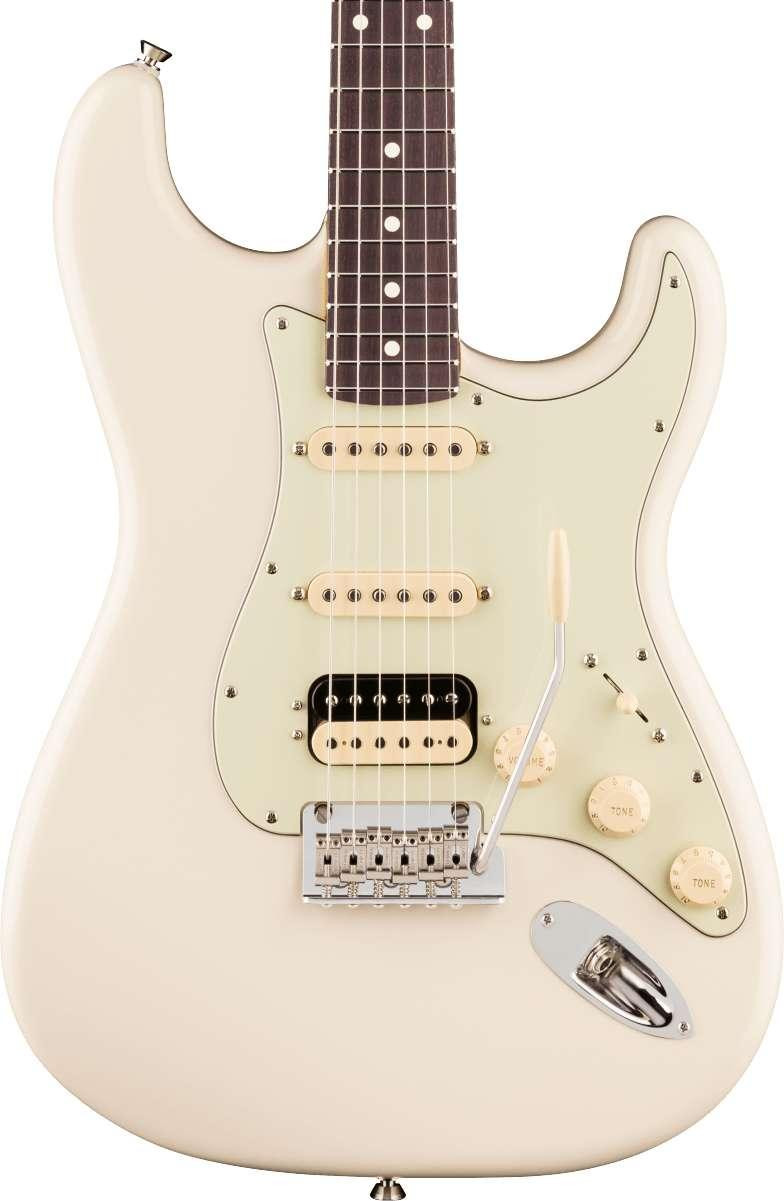 Fender American Professional Stratocaster HSS Electric Guitar in Olympic White, Rosewood Fingerboard