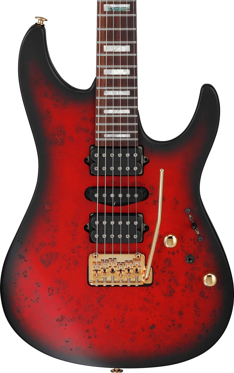 Ibanez KIKO300-RRT Kiko Laureiro Signature Electric Guitar in Ruby Red Sunburst Flat