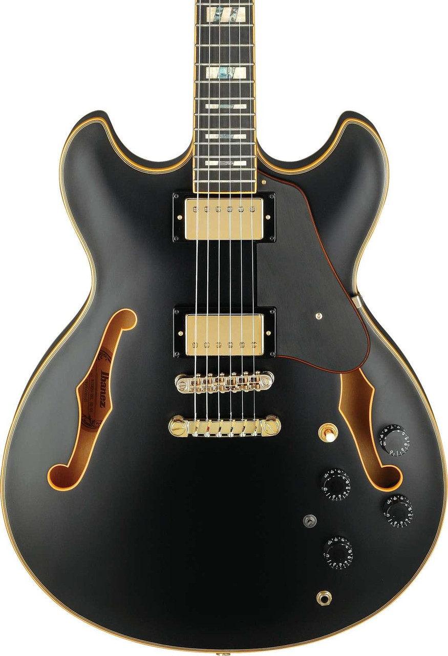Ibanez JSM20-BKL John Scofield Signature Semi-Hollow Electric Guitar in Black Low Gloss