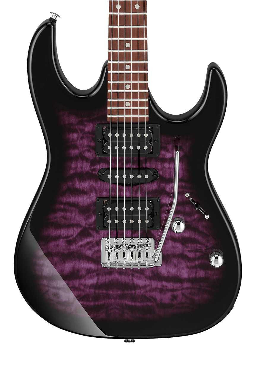 Ibanez GRX70QA-TVT GIO Series Electric Guitar in Transparent Violet Sunburst