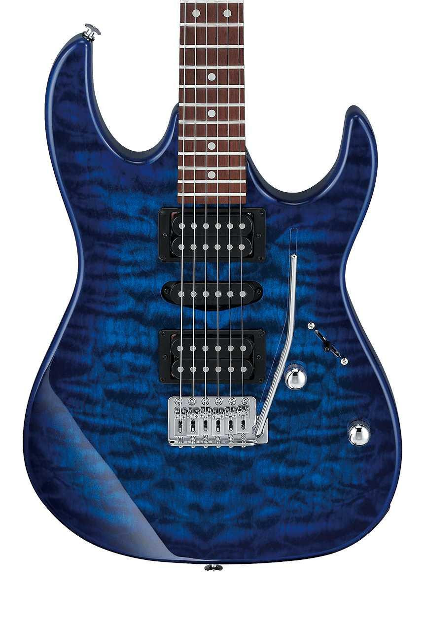 Ibanez GRX70QA-TEB GIO Series Electric Guitar in Transparent Blue Burst