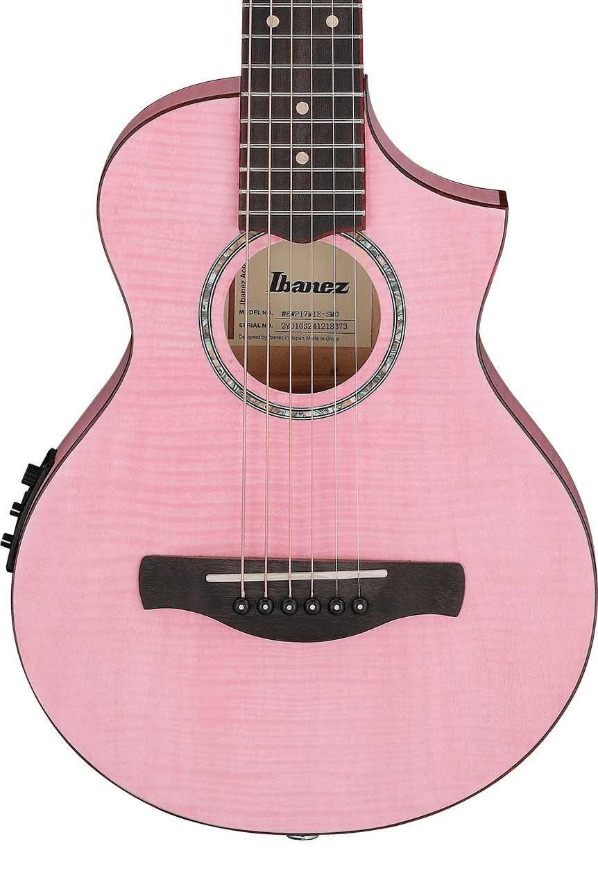 Ibanez EWP17M2E-SMO Piccolo Electro Acoustic Guitar in Strawberry Milk Open Pore