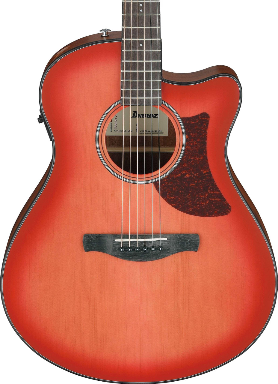 Ibanez AAM50CE-CRO Advanced Electro Acoustic in Coral Red Burst Open Pore Ibanez AAM50CE-CRO Advanced Electro Acoustic in Coral Red Burst Open Pore