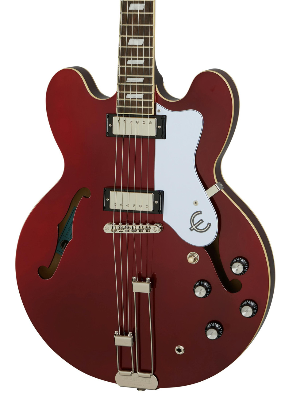 Epiphone Original Riviera Semi-Hollow Electric Guitar in Sparkling Burgundy, Indian Laurel Fingerboard