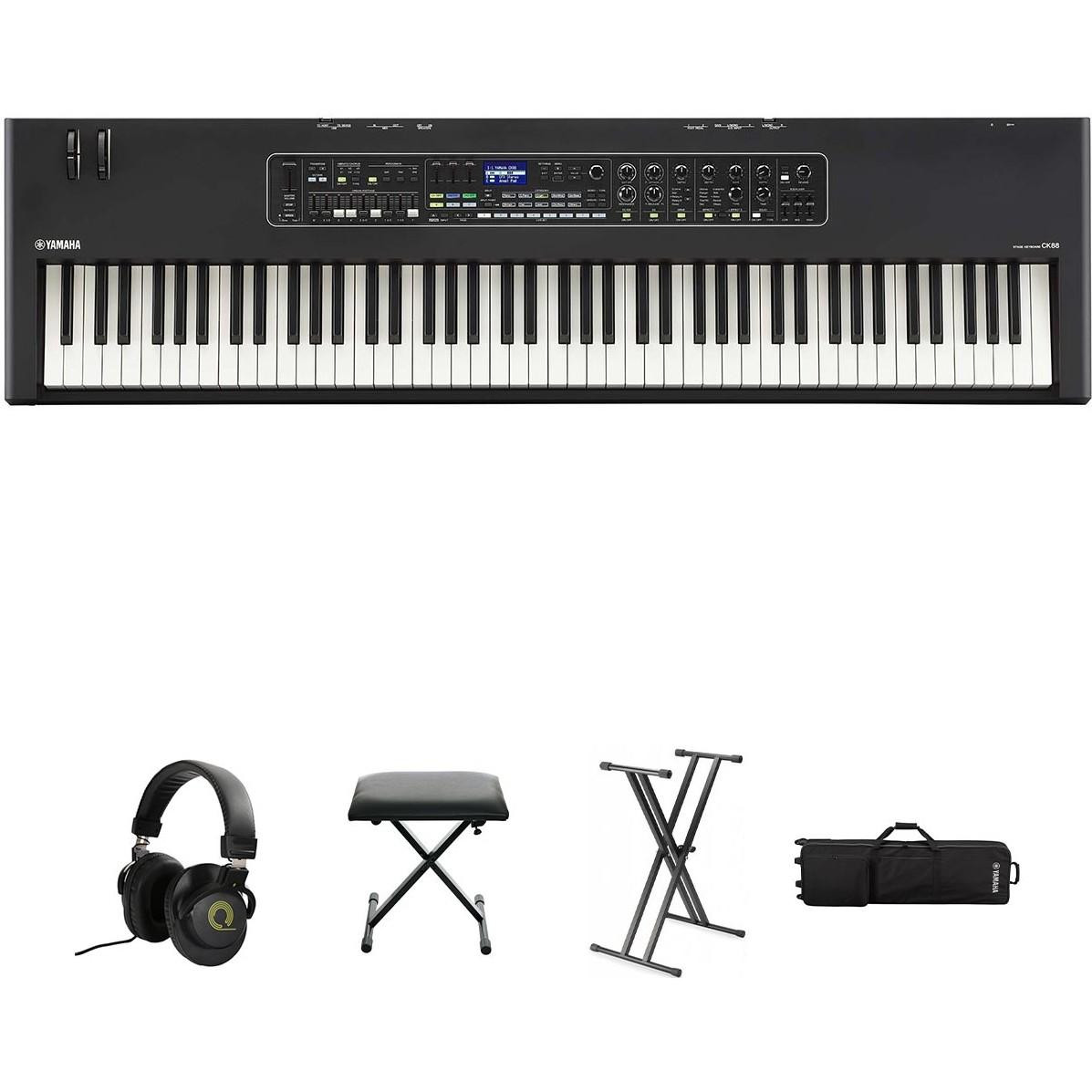 Yamaha CK88 Keyboard Bundle With Stand, Stool And Headphones