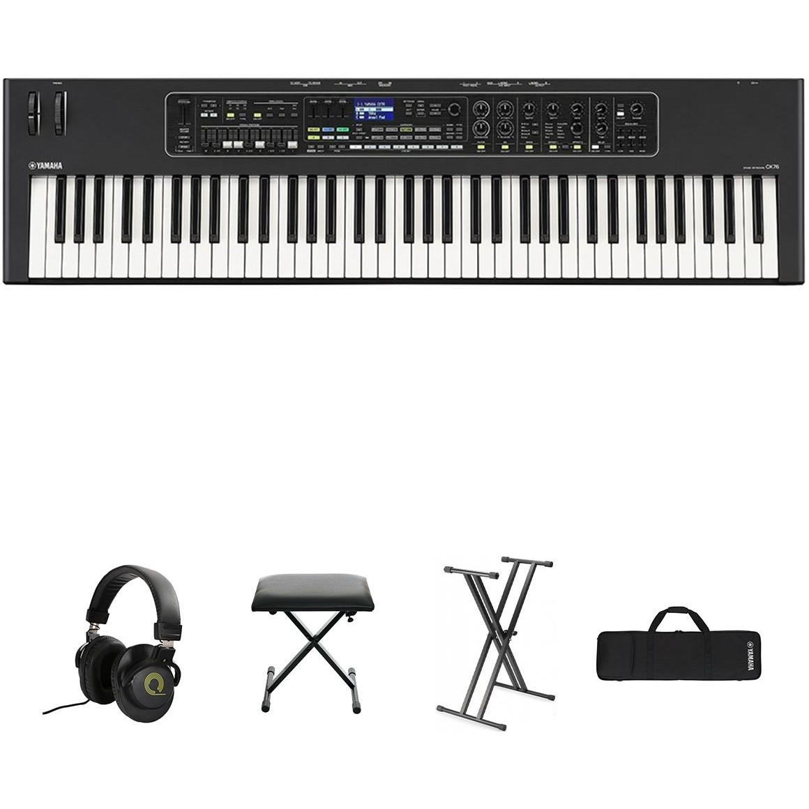 Yamaha CK76 Keyboard Bundle With Stand, Stool And Headphones