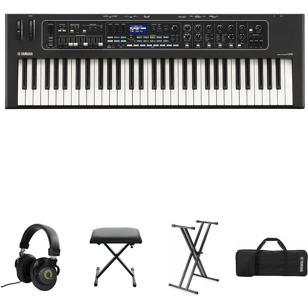Yamaha CK61 Keyboard Bundle With Stand, Stool And Headphones