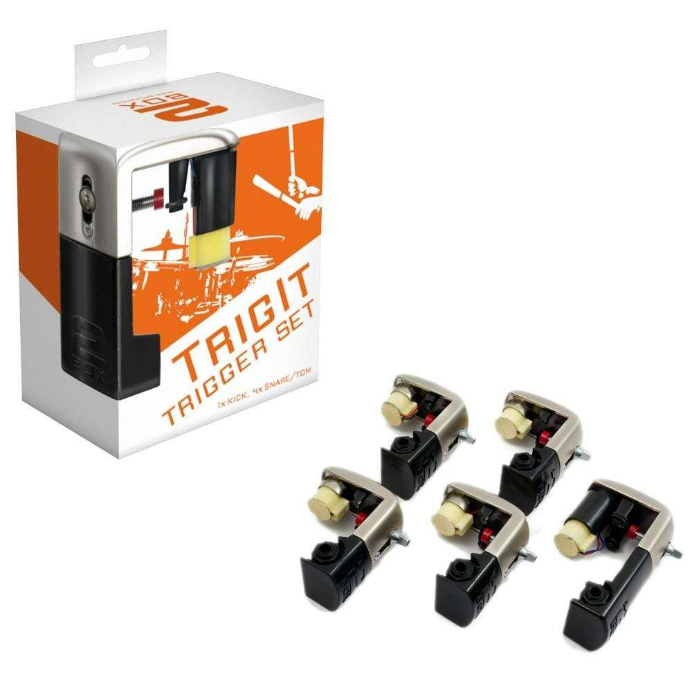 2Box Trigger Set, 4x Tom/Snare Triggers, 1x Bass Drum Trigger 2Box Trigger Set, 4x Tom/Snare Triggers, 1x Bass Drum Trigger