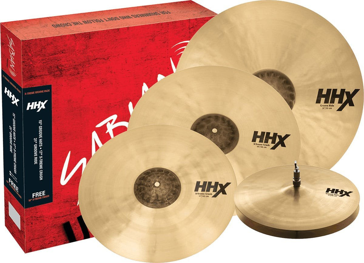 Sabian HHX X-Treme Groove Pack - 15" Groove Hats, 17" & 19" Crash, 21" Groove Ride Sabian HHX X-Treme Groove Pack - 15" Groove Hats, 17" & 19" Crash, 21" Groove Ride